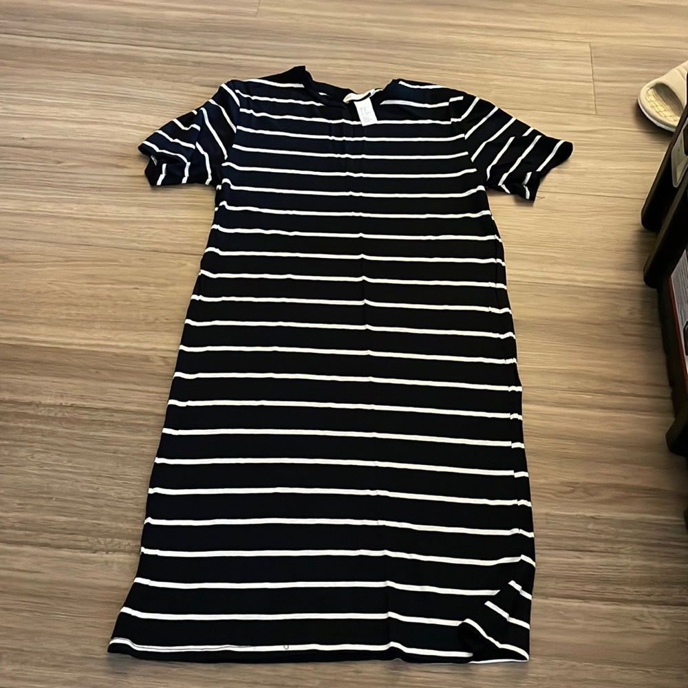 H&M Tshirt dress XS navy stripe